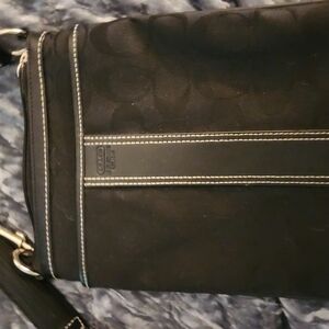 Coach Black Messenger Bag with Contrast Stitching